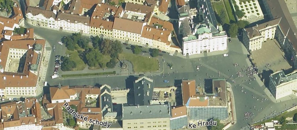 Mapa - ptačí pohled - Hradčanské náměstí