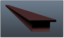 3D model horní římsy oddělující 4.patro